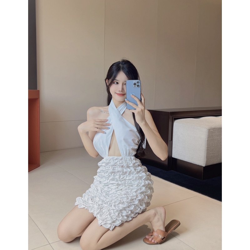 Đầm Sát Nách Màu Sắc Trơn Phong Cách Âu Mỹ Quyến Rũ Cho Nữ