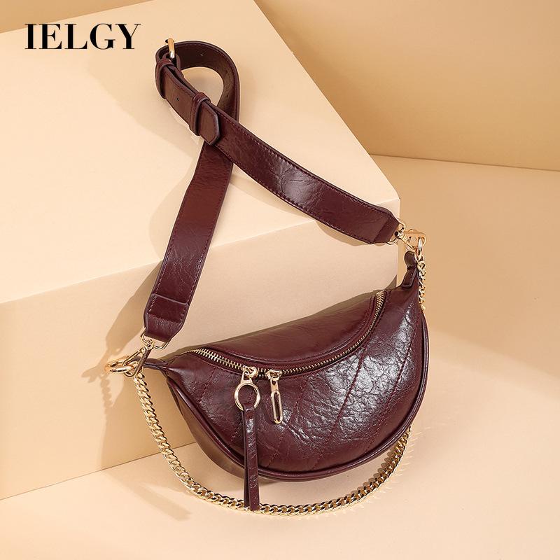 Túi đeo hông IELGY có khóa kéo phong cách cổ điển thời trang cho nữ