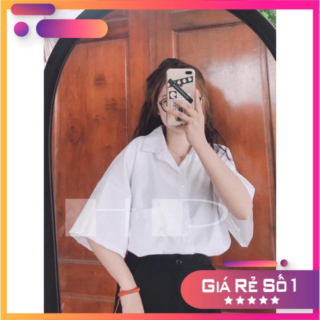 Áo sơ mi tay lỡ 1 túi