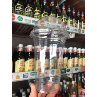 Combo 50 ly PET dầy kèm nắp cầu - 360ml,470ml