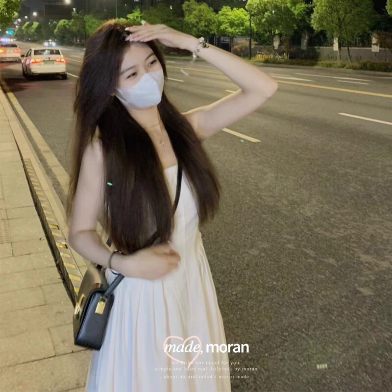 Đầm hai dây suông bản to dáng dài nữ tính, phong cách basic nhẹ nhàng