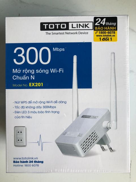 Bộ Mở Rộng Sóng Wifi Totolink EX200 Chuẩn N Tốc Độ 300Mbps - Hãng phân phối chính thức