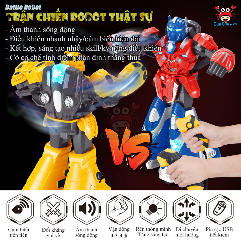 Robot đấm bốc điều khiển cảm ứng bằng tay, Rô bốt boxing đánh nhau (Đồ chơi trẻ em thông minh vận động sáng tạo cho bé)