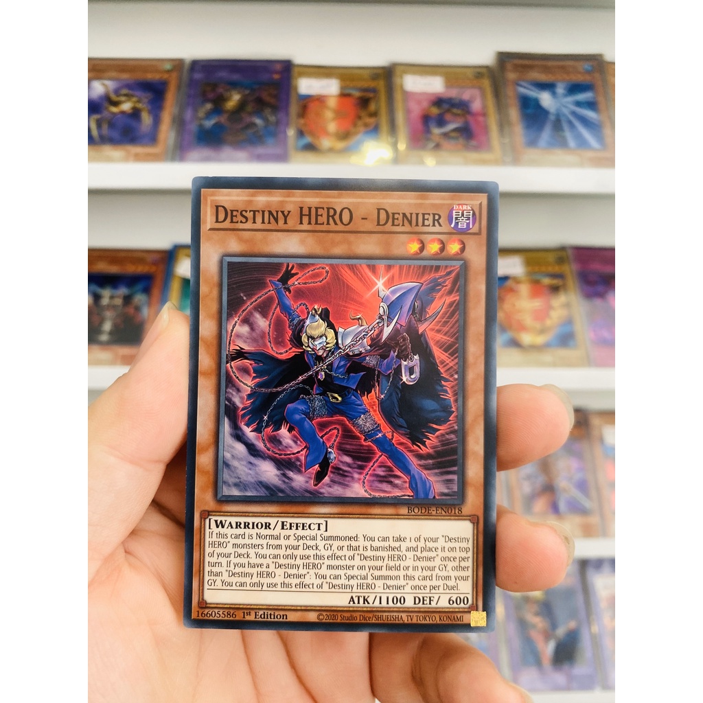 Thẻ Bài YugiOh! Mã BODE-EN018 - Destiny HERO - Denier - Super Rare - 1st Edition