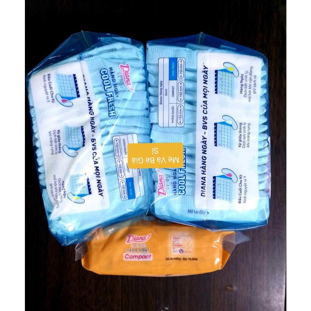 {ẢNH THẬT} (2 TẶNG 1- MIẾNG NHÒ)-COMBO 6 GÓI BĂNG VỆ SINH DIANA HẰNG NGÀY SENSI COOL FRESH (GÓI 20 MIẾNG)