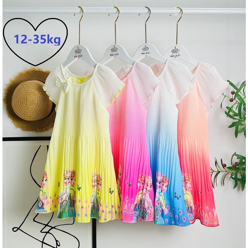 Đầm Elsa Cho Bé Gái , Váy Dập Ly Tùng Xòe, Chất Vải Cao Cấp- Trang 25 Kids - k179