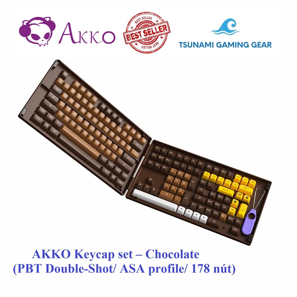 Bộ keycap phím cơ AKKO Keycap set – Chocolate (PBT DoubleShot/ ASA profile/ 178 nút)