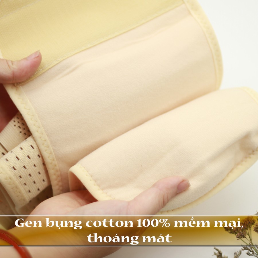 Gen nịt bụng WONMOM giảm mỡ bụng sau sinh hiệu quả, đai nịt bụng giảm eo, thon gọn - Cotton thoáng mát, màu da