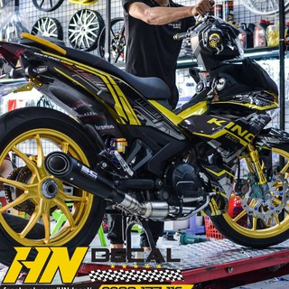 Tem Trùm Exciter 150 Đen Chỉ Vàng