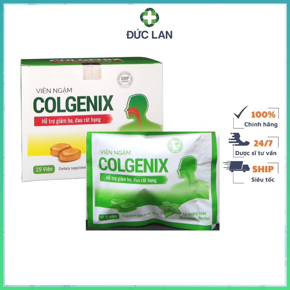 VIÊN NGẬM COLGENIX - HỖ TRỢ GIẢM HO, ĐAU RÁT HỌNG