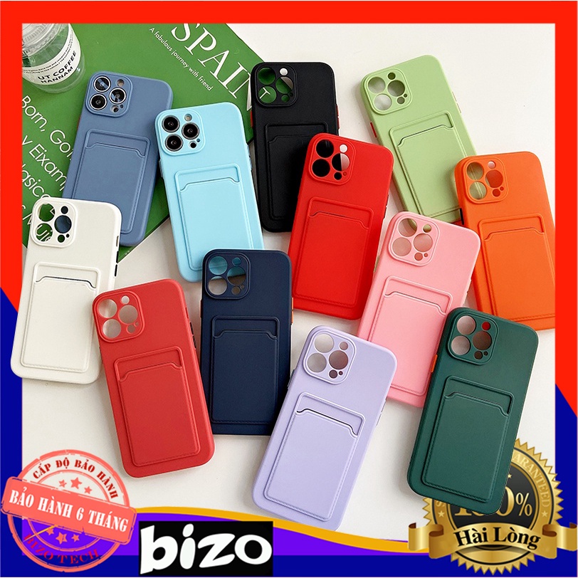 🔥ĐỰNG THẺ🔥 Ốp IPhone 13 Promax dẻo mềm màu kẹo kiêm ngăn đựng thẻ cho iphone full mã nhiều màu