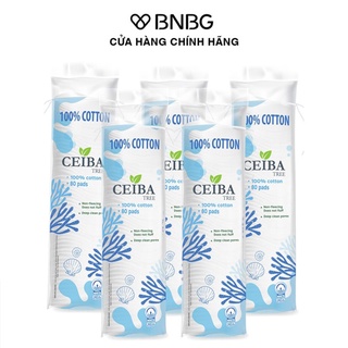 Combo 5 bông tẩy trang Cotton Ceiba 80 miếng 100% cotton siêu tiết kiệm dung dịch (80pads x5) thumbnail