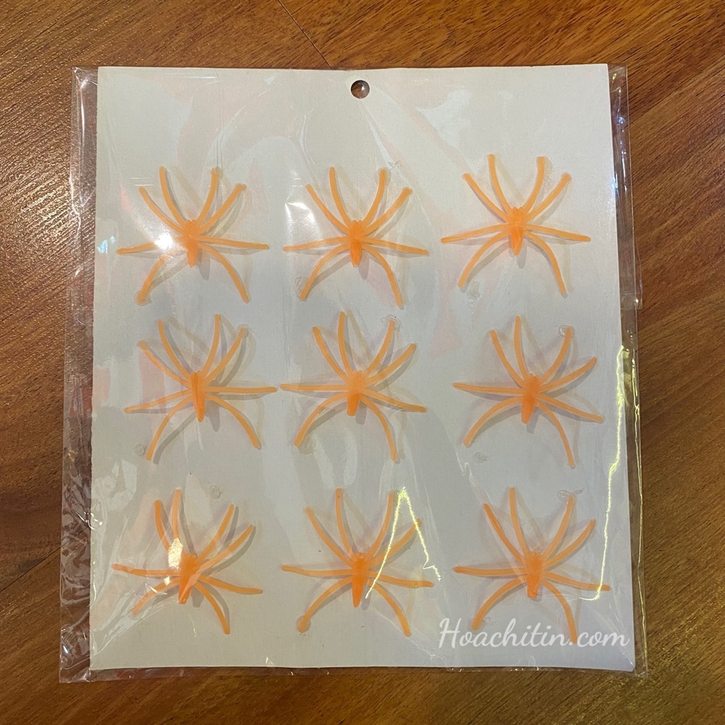 Nhện nhựa 9 con trang trí halloween