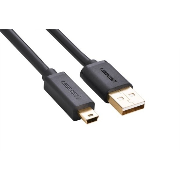[Mã ELORDER5 giảm 10K đơn 20K] Cáp USB 2.0 to USB Mini 1m mạ vàng Ugreen 10355 Hàng Chính hãng