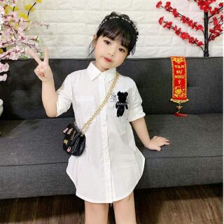 Váy sơmi gấu cho bé gai