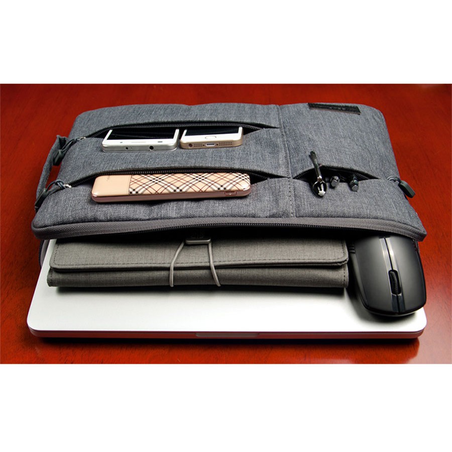 [Freeship 99k Toàn Quốc]Túi chông sock laptop có quai xách 15.6' (màu ghi sáng)
