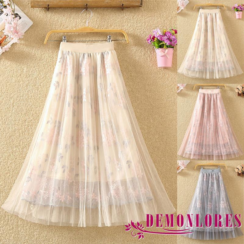 Chân váy bút chì dài họa tiết hoa độc đáo cho nữ