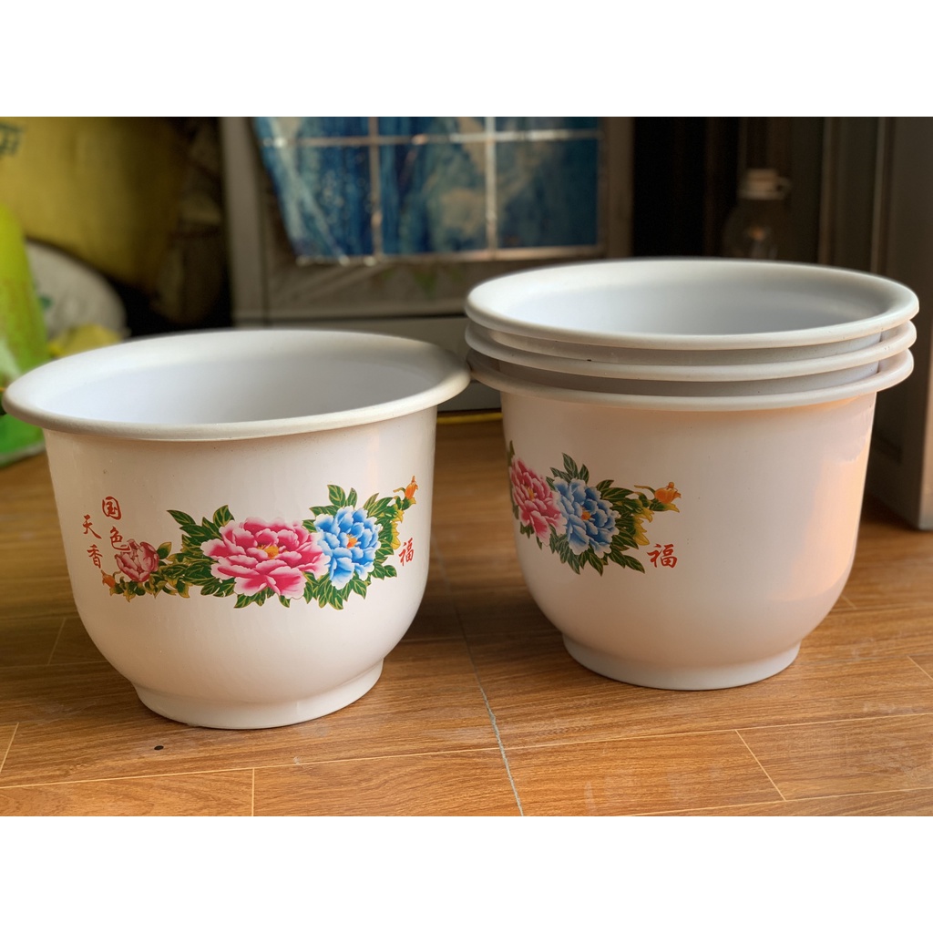 5 CHẬU NHỰA MÃ HOA MẪU ĐƠN TRẮNG #H450 (BẠT PHỦ ĐẤT CHỐNG CỎ ,KÍCH RỄ MẦM CÂY XANH LÁ...)