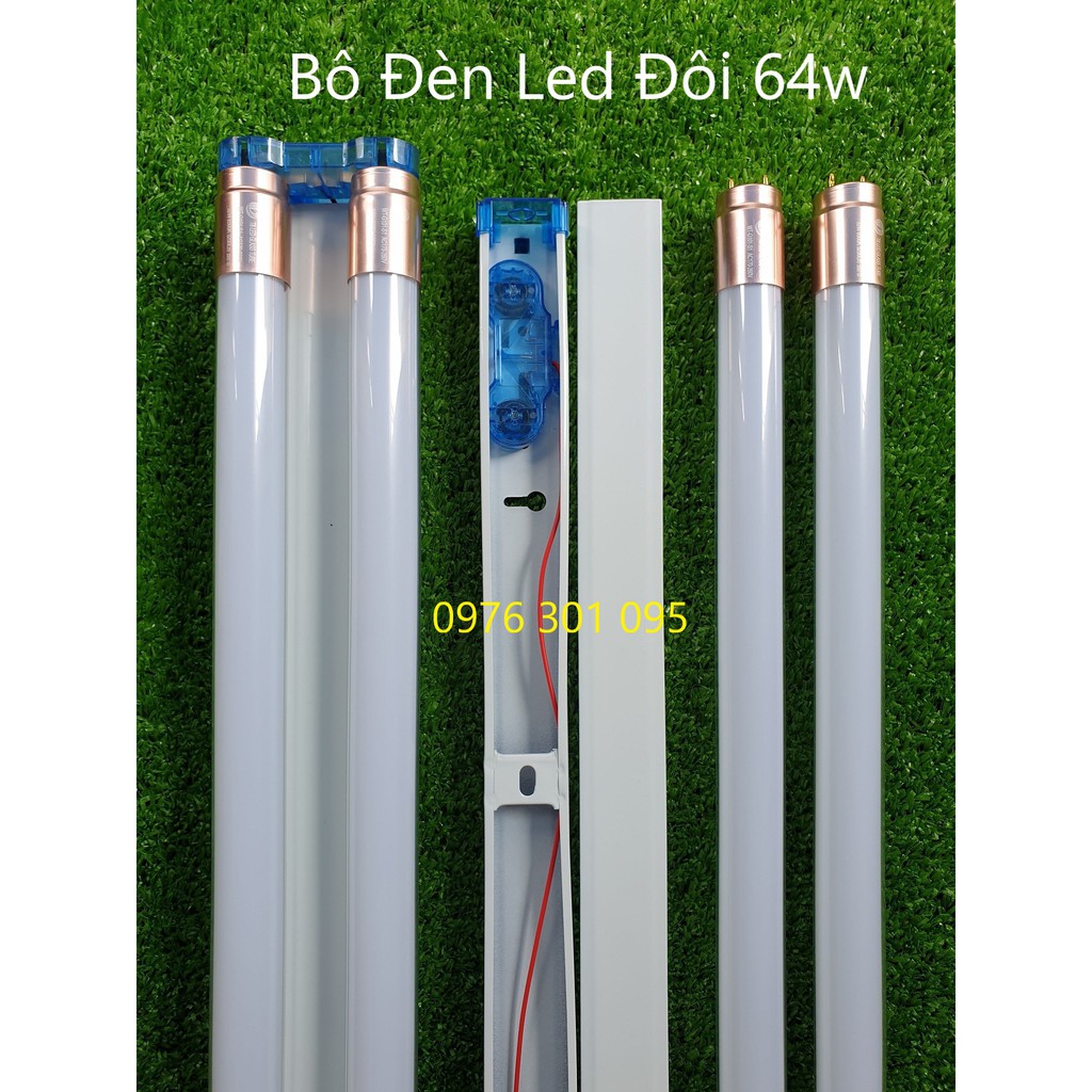 Bộ led đôi 1m2 64w siêu sáng (1 máng &amp; 2 bóng) [Đủ Wat]