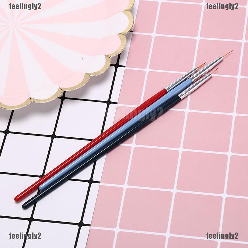 ❤Mặt Trời❤ Set 3 Cọ Vẽ Móng Tay Siêu Mỏng