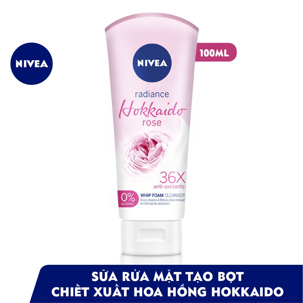 Sữa rửa mặt tạo bọt Nivea Radiance Hokkaido Rose (100ml) - 84984