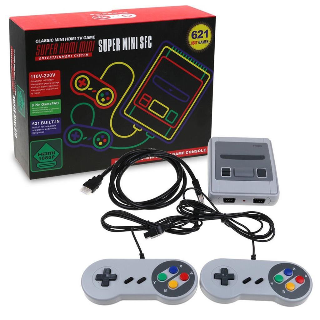 Máy Chơi Game 4 Nút NES HDMI 621 Games Cổ Điển Cực Hay Tích Hợp Sẵn - Độ phân giải Full HD -dc3430