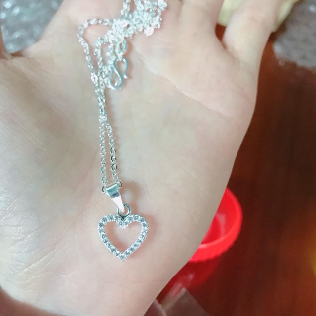 Dây chuyền nữ bạc ta - tim đánh đá sáng đẹp
