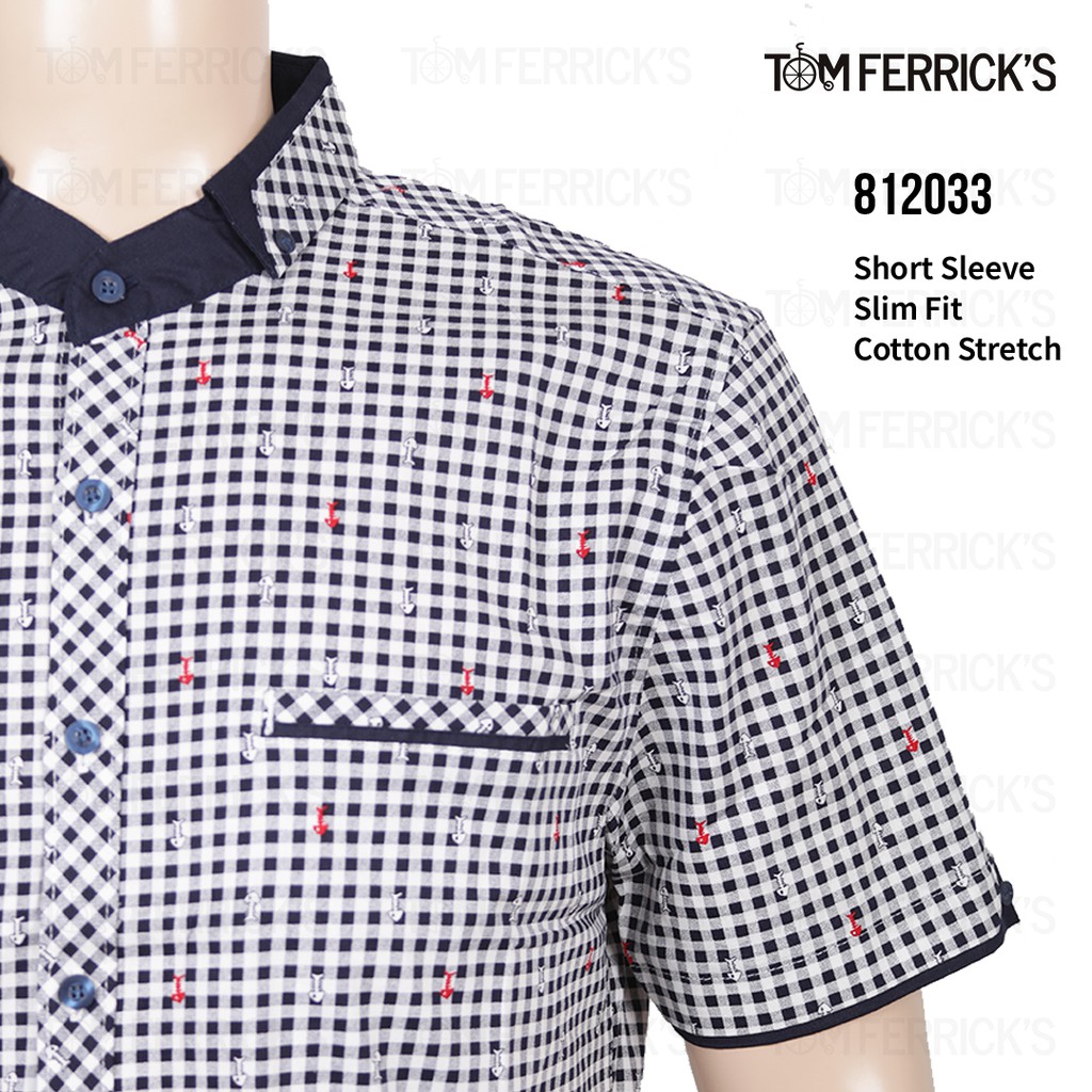 Áo Sơ Mi Nam Tay Ngắn In Hình Tom Ferricks - Wash Warehouse 812033 - Blue Motif-M / L / Xl