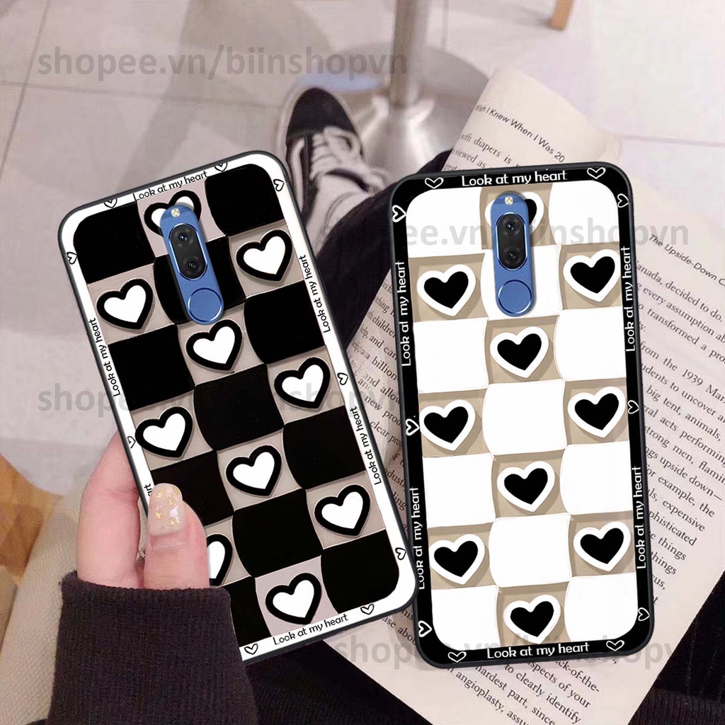 Ốp Huawei Nova 2i caro trái tim nhiều màu sắc, đầy cá tính, khẳng định phong cách