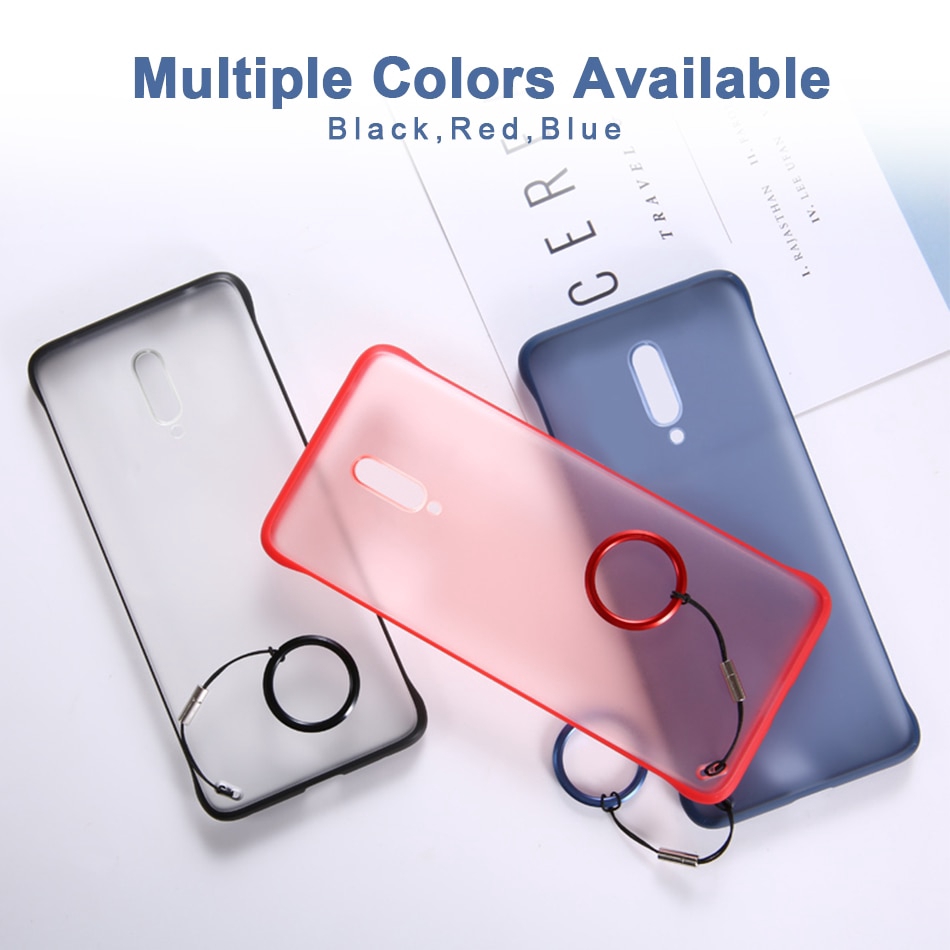 Oneplus 7 Pro Case Borderless Design Plastic Phone Case OnePlus 7T 7 6T 6 5T 5 Pro 1 + 7 Pro One Plus 7T Shockproof Back Cover With Metal Ring