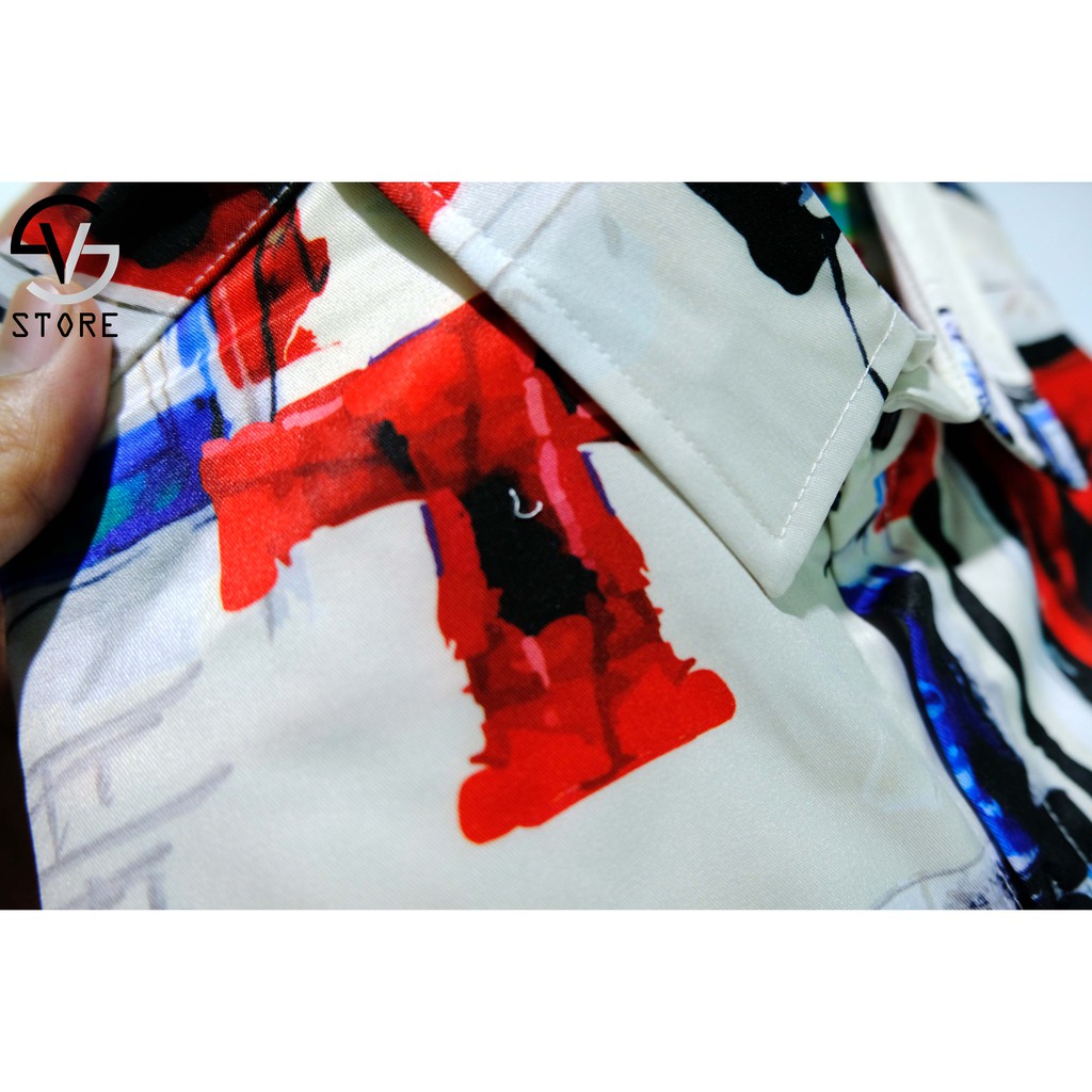 Áo sơ mi nam tay ngắn họa tiết SVS0002 SV STORE Chất lụa chéo cao cấp, thoáng mát, thấm hút tốt | BigBuy360 - bigbuy360.vn