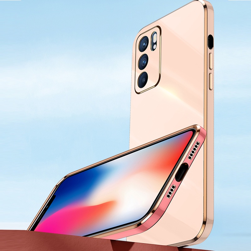 Ốp Điện Thoại Silicon Mềm Viền Thẳng Hình Khối Rubik 6D Cho Oppo Reno 6Z 4Z 6 5 Z Pro