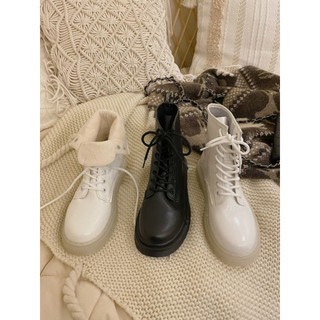 [ORDER TAOBAO] GIÀY BOOT NỮ DA BUỘC DÂY MÀU ĐEN TRẮNG