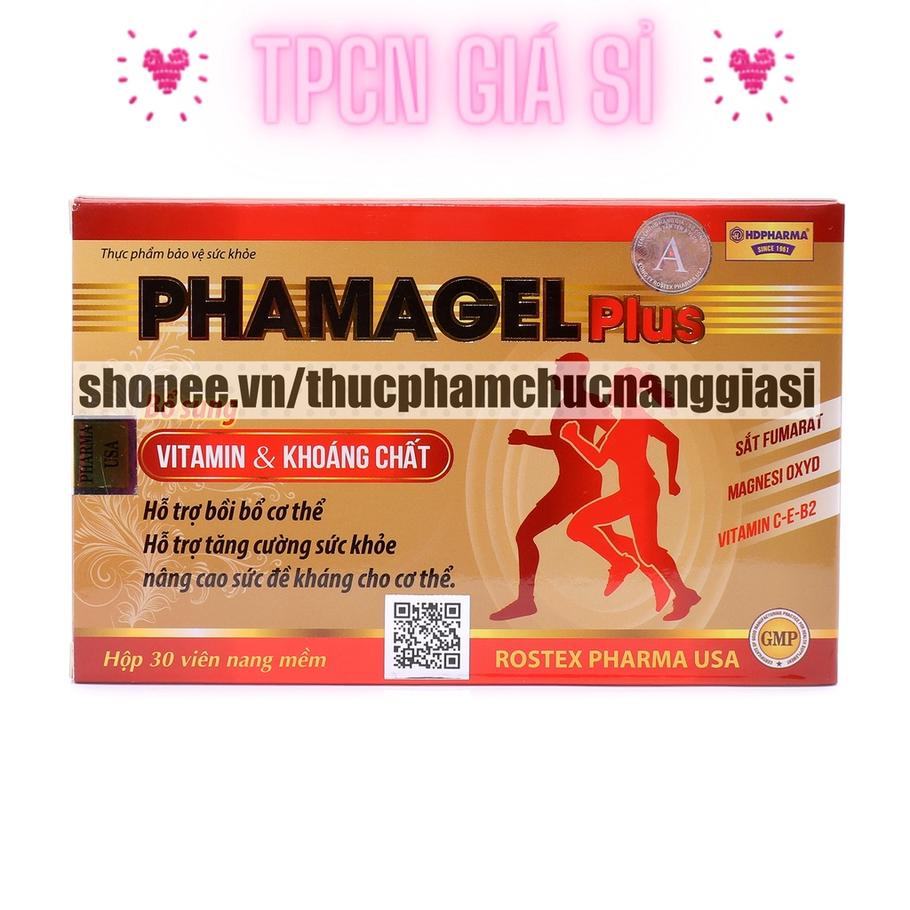 Vitamin tổng hợp PHAMAGEL PLUS bồi bổ cơ thể, tăng cường sức đề kháng - Hộp 30 viên