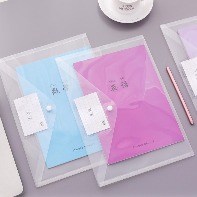 Túi đựng tài liệu bằng nhựa trong suốt cỡ A4 tiện dụng cho học sinh/ văn phòng | BigBuy360 - bigbuy360.vn