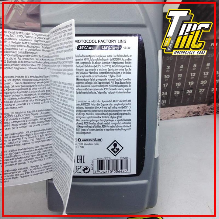 (SHOPEE TRỢ GIÁ) Nước Làm Mát Motul MOTOCOOL Organic+ Factory Line Motorcycle Coolant / Antifreeze Made in France