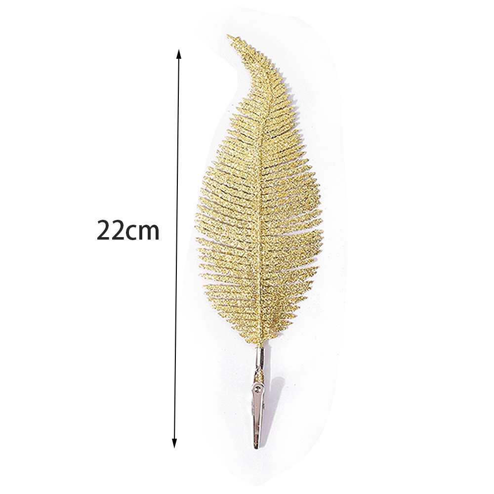 Set 6 nhánh lá vàng giả lấp lánh trang trí nhà cửa dịp năm mới