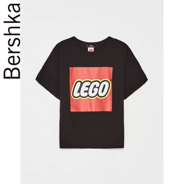 Áo thun t-shirt logo LEGO hiệu Bershka Auth 100%