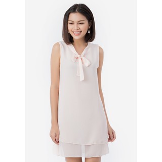 ĐẦM HAI LỚP NƠ CỔ - [Free Ship Đơn Hàng 50K]
