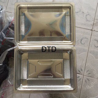 50 cai Hộp nhựa đồng tiền dài hộp đựng bánh 23*16*6 cm