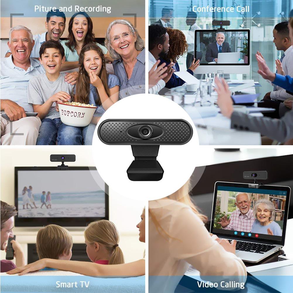 Webcam Full HD 1080P Cho Máy Tính, Camera Có Mic 1080p Cho Laptop Học Online Qua ZOOM, Trực Tuyến- Hội Họp Rõ Nét