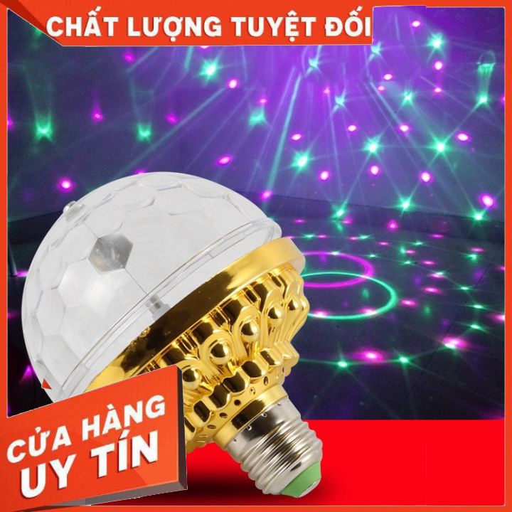 Đèn Led Xoay 7 Màu, Đèn Sân Khấu, Vũ Trường, Bar, Dành Cho Dân Bay( Tặng kèm đui cắm)