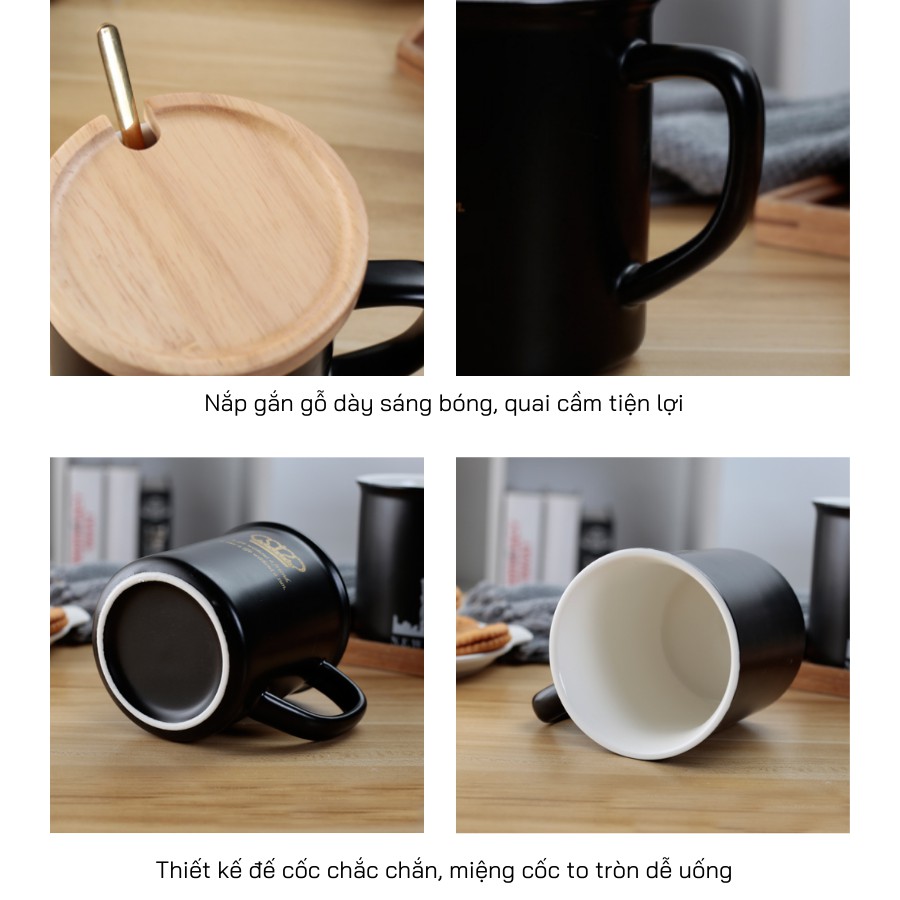 Cốc Sứ Cao Cấp Hình Địa Danh 500ml Có Nắp Đậy