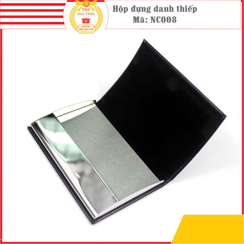 Hộp đựng danh thiếp, card visit, name card cao cấp bằng da PU cao cấp thép không gỉ | Có khắc tên và SĐT theo yêu cầu