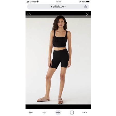 BEUCLOSET - Áo crop nhún ngực hai dây