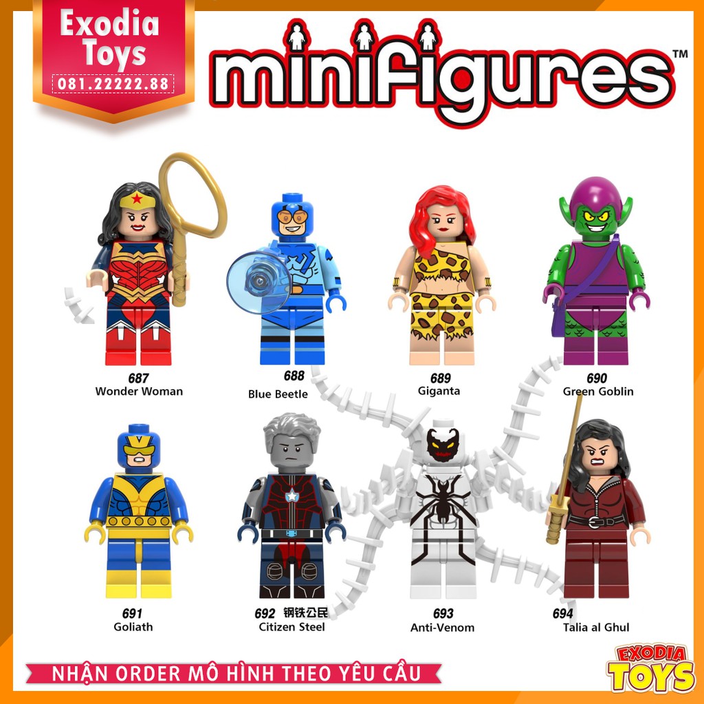 Xếp hình minifigure siêu anh hùng vũ trụ Marvel/DC Comics - Đồ Chơi Lắp Ghép Sáng Tạo - X0170