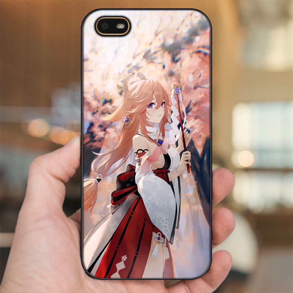 Ốp lưng Oppo A1K viền đen in hình Yae Miko Genshin Impact