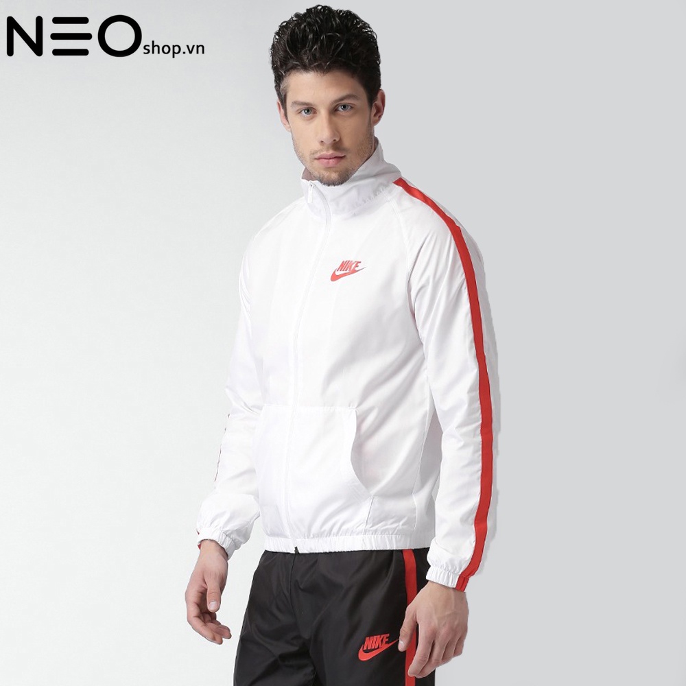 ÁO KHOÁC NAM NIKE SEASON WOVEN JACKET – TRẮNG VIỀN CAM