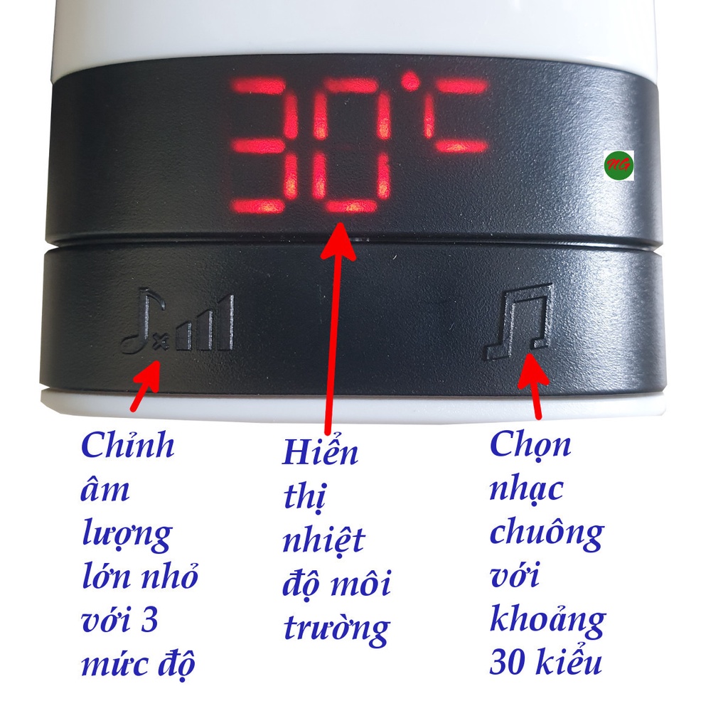 Chuông cửa không dây chống nước CÓ HIỂN THỊ NHIỆT ĐỘ MÔI TRƯỜNG ATA AT-910 - nút nhấn không pin có thể để ngoài trời