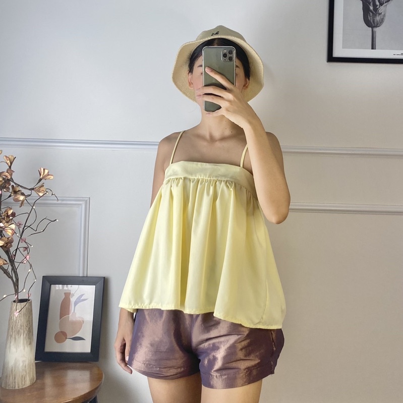 Áo hai dây, áo 2 dây dáng xoè  babydoll - 5 màu - Audrey Studio